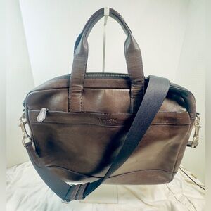 Coach Dark Brown Leather Work/Laptop Bag